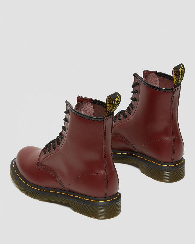 Dr Martens 1460 Smooth Leren Veterlaarzen Dames Roze Rood | NL 575PJJ